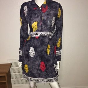 Little smily women sleeve tie dye gray size M